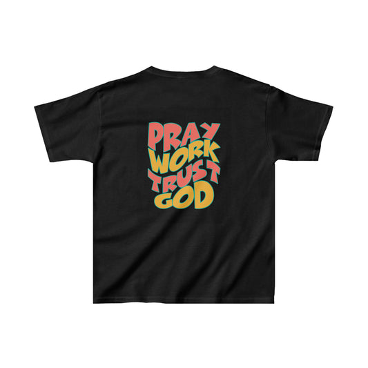 Pray Work Trust God Kids Heavy Cotton™ Tee