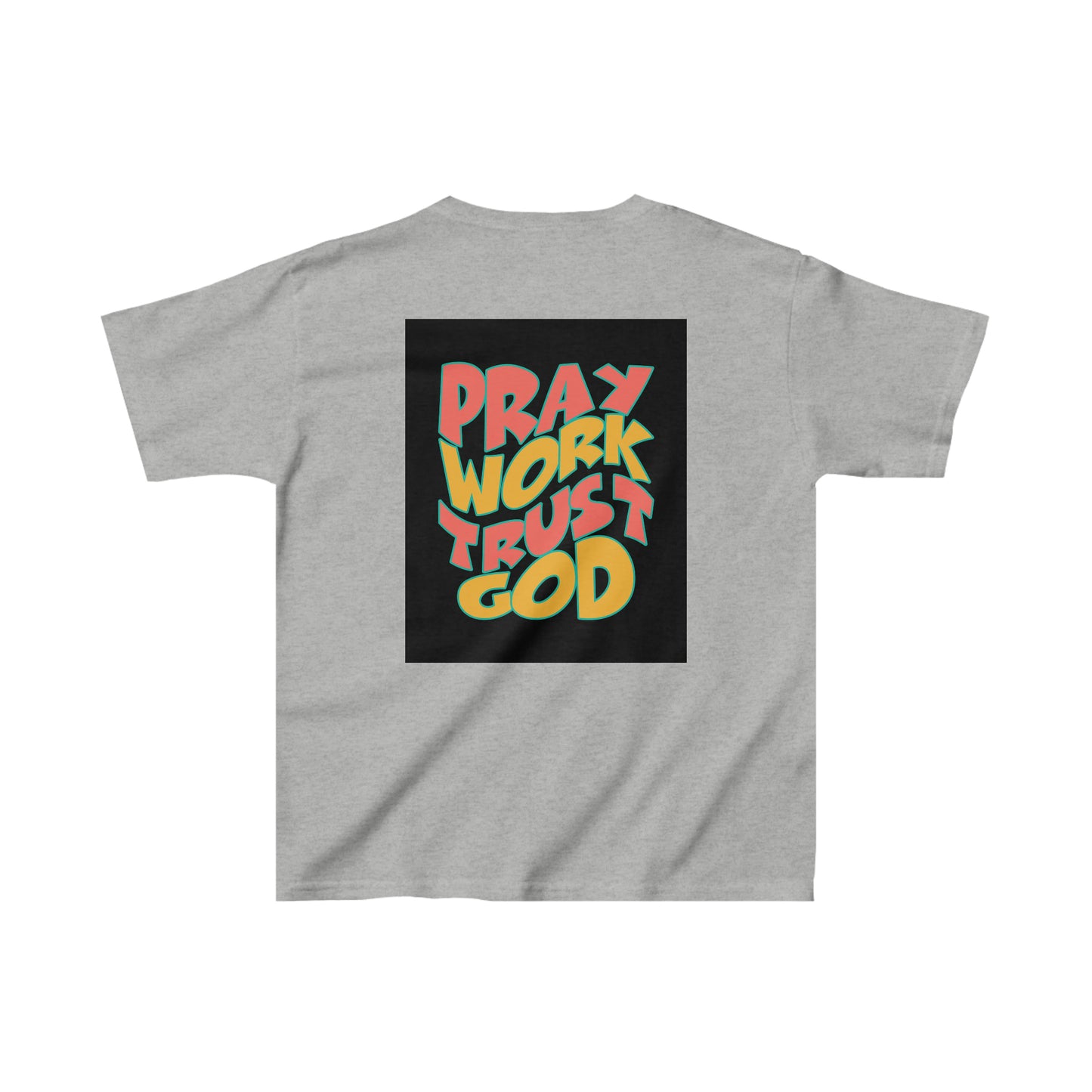 Pray Work Trust God Kids Heavy Cotton™ Tee