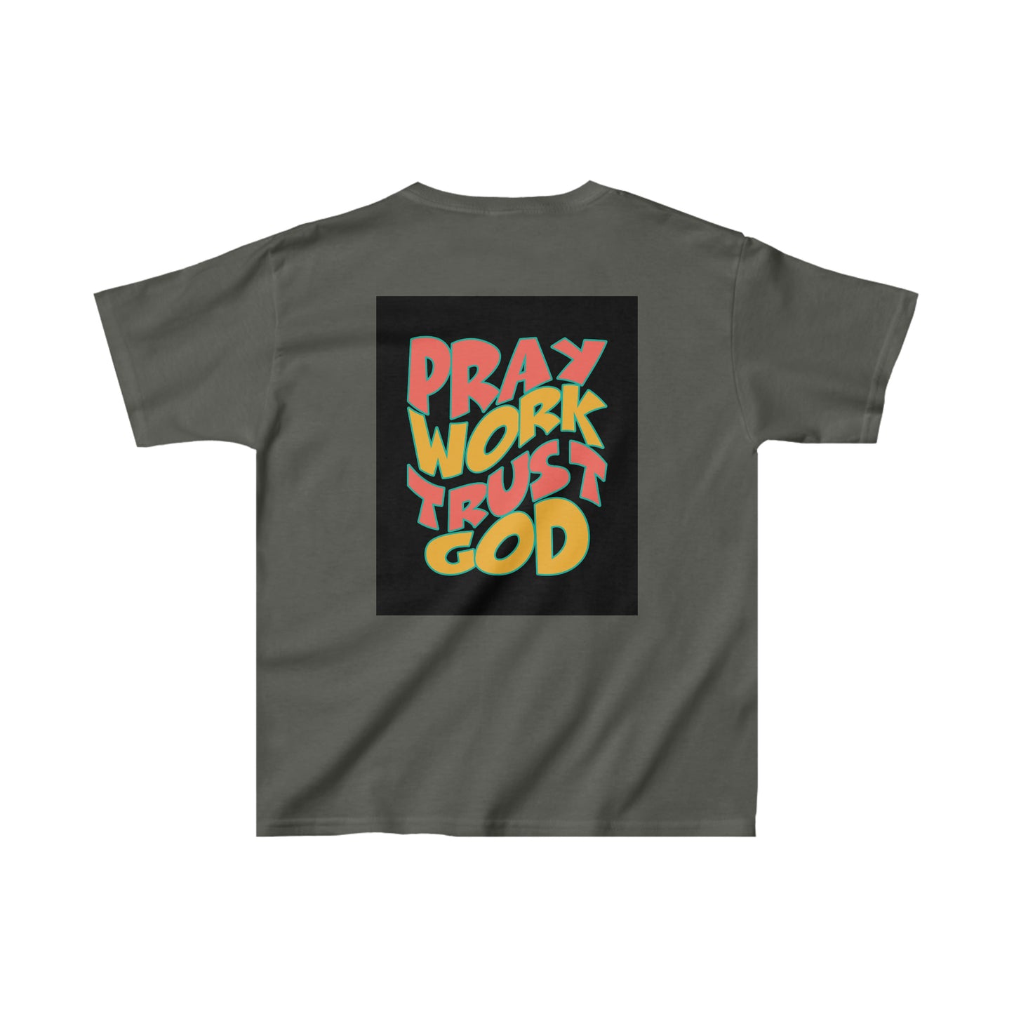 Pray Work Trust God Kids Heavy Cotton™ Tee